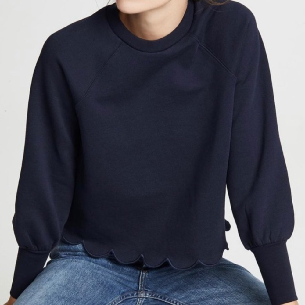 Frame Scallop hem sweatshirt- flawed